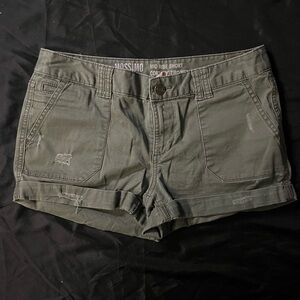 Green cargo shorts